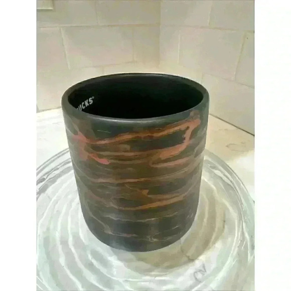 Copper and Green Starbucks Coffee Tea Mug 12oz Dishwasher Safe Swirl Wave Mug - Picture 10 of 14